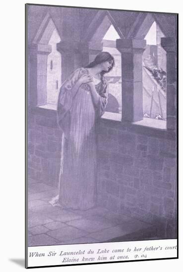 When Sir Launcelot Du Lake Came to Her Father's Court Elaine Knew Him at Once-William Henry Margetson-Mounted Giclee Print