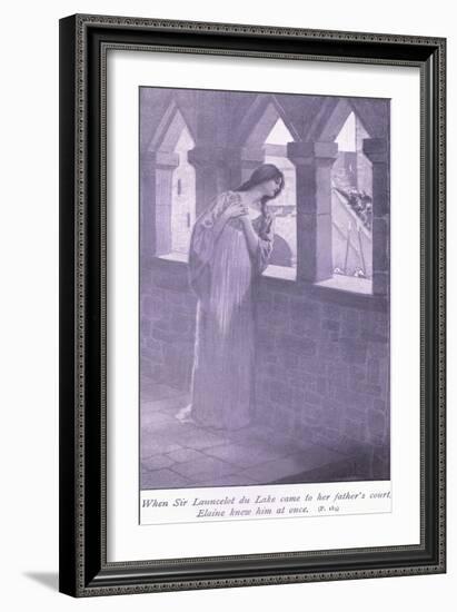 When Sir Launcelot Du Lake Came to Her Father's Court Elaine Knew Him at Once-William Henry Margetson-Framed Giclee Print