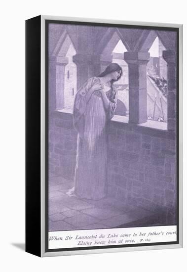 When Sir Launcelot Du Lake Came to Her Father's Court Elaine Knew Him at Once-William Henry Margetson-Framed Premier Image Canvas