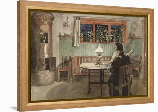 When the Children have Gone to Bed, from 'A Home' series, c.1895-Carl Larsson-Framed Premier Image Canvas