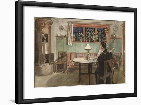 When the Children have Gone to Bed, from 'A Home' series, c.1895-Carl Larsson-Framed Giclee Print