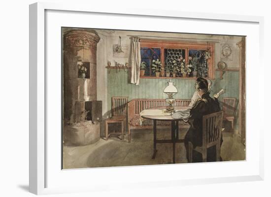 When the Children have Gone to Bed, from 'A Home' series, c.1895-Carl Larsson-Framed Giclee Print