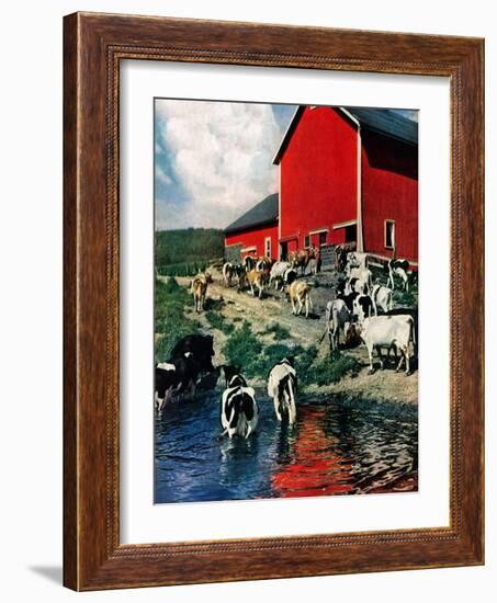 "When the Cows Come Home,"August 1, 1948-J. Julius Fanta-Framed Giclee Print