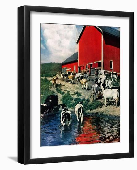 "When the Cows Come Home,"August 1, 1948-J. Julius Fanta-Framed Giclee Print