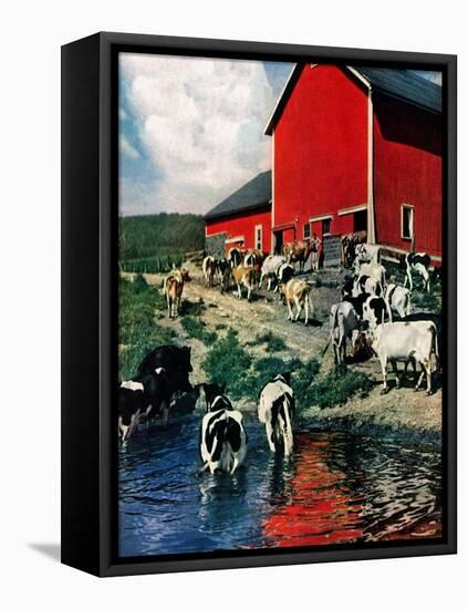 "When the Cows Come Home,"August 1, 1948-J. Julius Fanta-Framed Premier Image Canvas