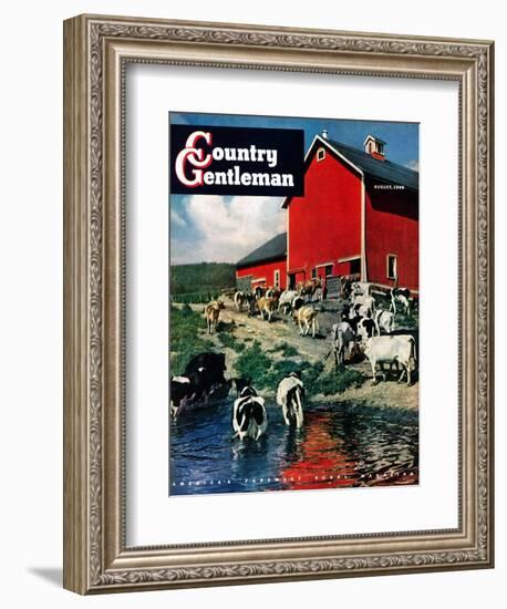 "When the Cows Come Home," Country Gentleman Cover, August 1, 1948-J. Julius Fanta-Framed Giclee Print