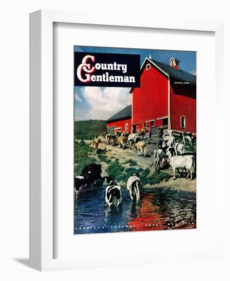 "When the Cows Come Home," Country Gentleman Cover, August 1, 1948-J. Julius Fanta-Framed Giclee Print