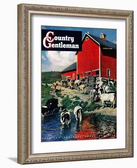 "When the Cows Come Home," Country Gentleman Cover, August 1, 1948-J. Julius Fanta-Framed Giclee Print