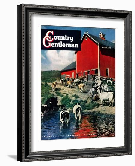 "When the Cows Come Home," Country Gentleman Cover, August 1, 1948-J. Julius Fanta-Framed Giclee Print