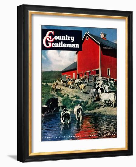 "When the Cows Come Home," Country Gentleman Cover, August 1, 1948-J. Julius Fanta-Framed Giclee Print