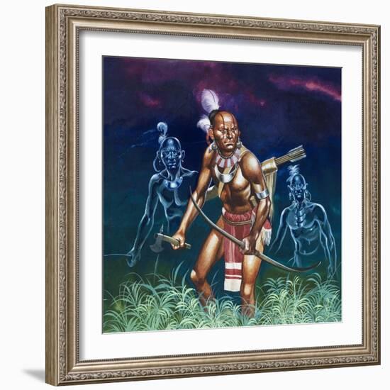 When the Red Man Rode: The Cherokee-Ron Embleton-Framed Giclee Print