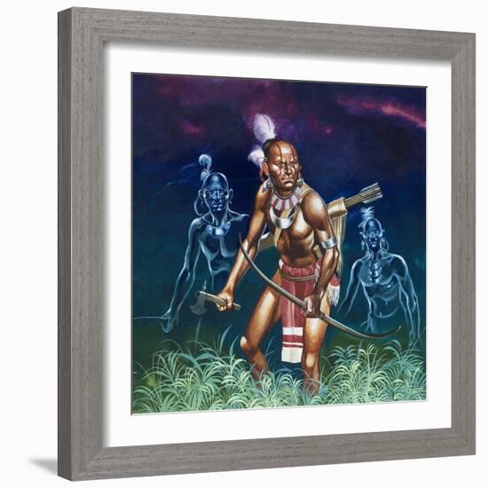 When the Red Man Rode: The Cherokee-Ron Embleton-Framed Giclee Print