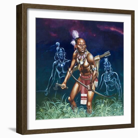 When the Red Man Rode: The Cherokee-Ron Embleton-Framed Giclee Print