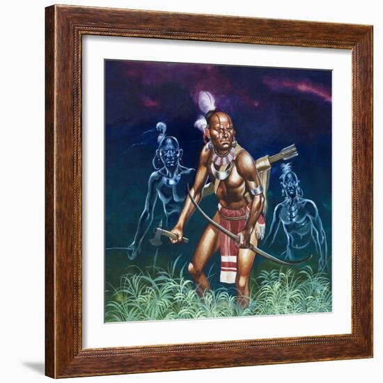 When the Red Man Rode: The Cherokee-Ron Embleton-Framed Giclee Print