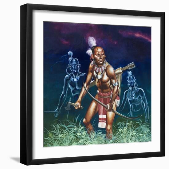 When the Red Man Rode: The Cherokee-Ron Embleton-Framed Giclee Print