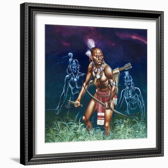 When the Red Man Rode: The Cherokee-Ron Embleton-Framed Giclee Print