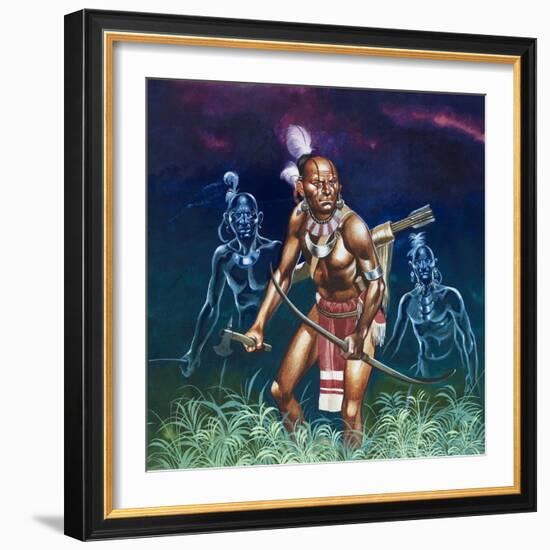 When the Red Man Rode: The Cherokee-Ron Embleton-Framed Giclee Print