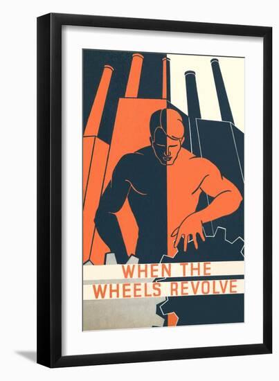 When the Wheels Revolve Poster-null-Framed Art Print