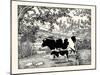When They Went Scampering By, the Cow Just Stared at Them-Luxor Price-Mounted Art Print