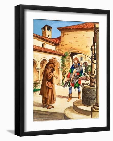 When They Were Young: St Francis of Assisi (Gouache on Paper)-Peter Jackson-Framed Giclee Print