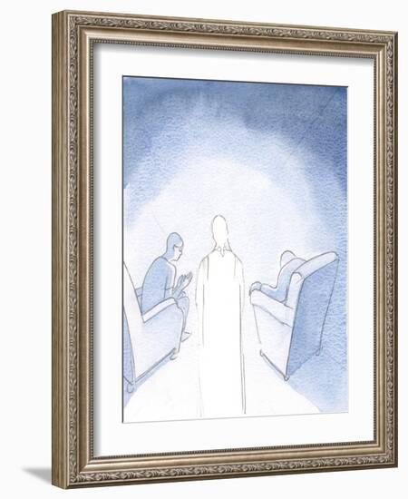 When Two or Three are Gathered to Pray in the Name of Jesus, He is There between Them, 2000 (W/C On-Elizabeth Wang-Framed Giclee Print