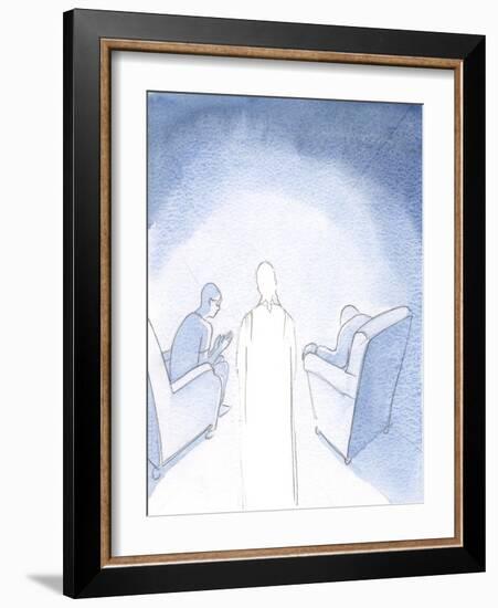 When Two or Three are Gathered to Pray in the Name of Jesus, He is There between Them, 2000 (W/C On-Elizabeth Wang-Framed Giclee Print