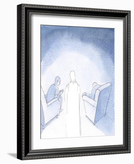 When Two or Three are Gathered to Pray in the Name of Jesus, He is There between Them, 2000 (W/C On-Elizabeth Wang-Framed Giclee Print