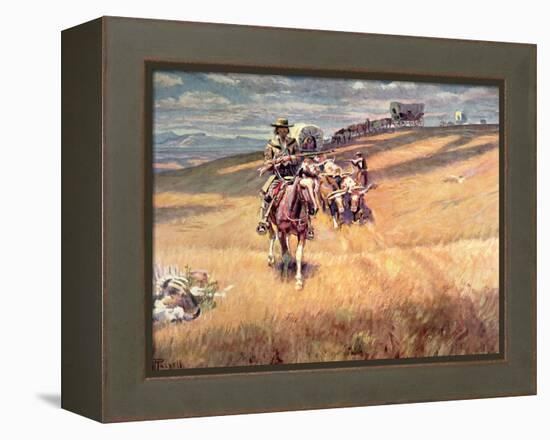 When Wagon Trails Were Dim-Charles Marion Russell-Framed Premier Image Canvas