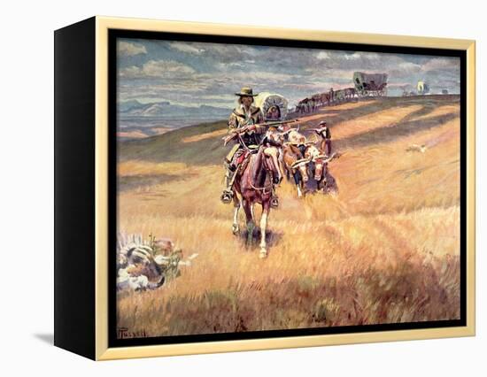 When Wagon Trails Were Dim-Charles Marion Russell-Framed Premier Image Canvas