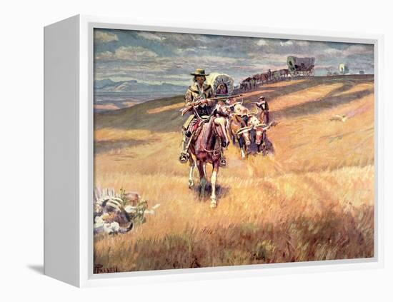 When Wagon Trails Were Dim-Charles Marion Russell-Framed Premier Image Canvas