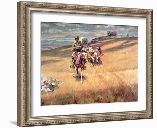 When Wagon Trails Were Dim-Charles Marion Russell-Framed Giclee Print