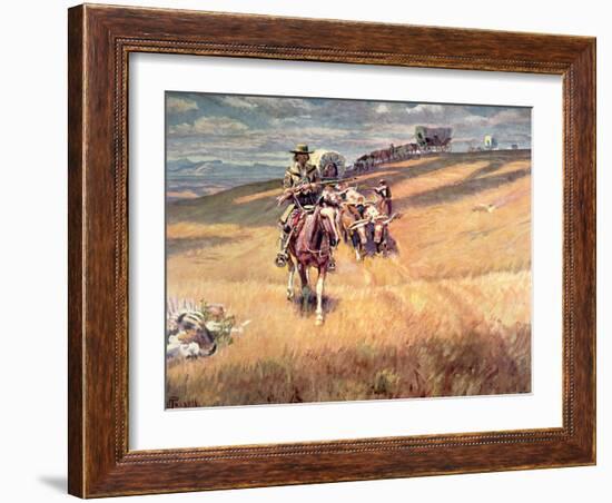 When Wagon Trails Were Dim-Charles Marion Russell-Framed Giclee Print