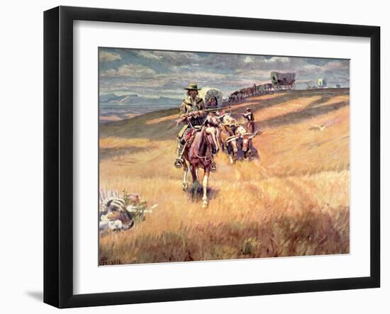 When Wagon Trails Were Dim-Charles Marion Russell-Framed Giclee Print