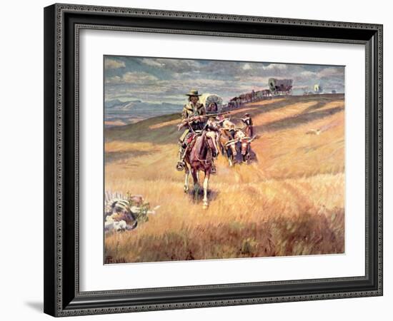 When Wagon Trails Were Dim-Charles Marion Russell-Framed Giclee Print