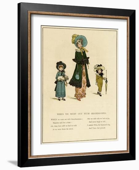 When We Went Out with Grandmamma-Kate Greenaway-Framed Art Print