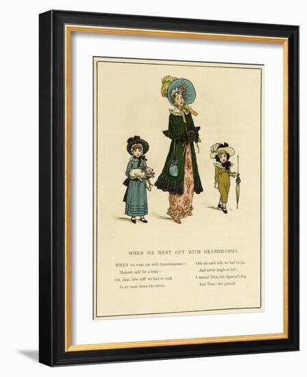 When We Went Out with Grandmamma-Kate Greenaway-Framed Art Print