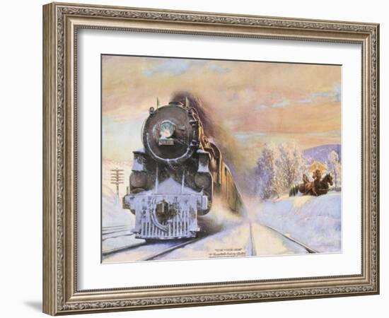 When Winter Comes, New York Central Lines-Walter L. Green-Framed Giclee Print