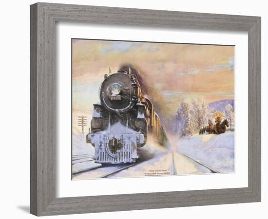 When Winter Comes, New York Central Lines-Walter L. Green-Framed Giclee Print