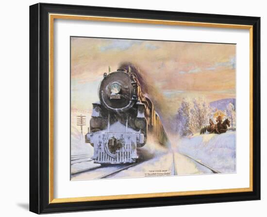 When Winter Comes, New York Central Lines-Walter L. Green-Framed Giclee Print