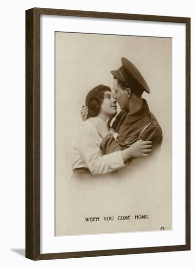 When You Come Home. a Soldier and His Swetheart-null-Framed Photographic Print