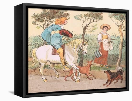 "Where are You Going, My Pretty Maid?"-Randolph Caldecott-Framed Premier Image Canvas