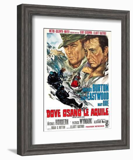 Where Eagles Dare, (AKA Dove Osano Le Aquile), from Left: Clint Eastwood, Richard Burton, 1968-null-Framed Art Print