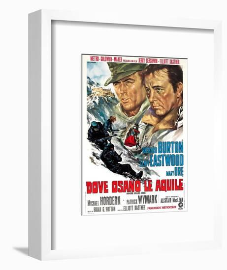 Where Eagles Dare, (AKA Dove Osano Le Aquile), from Left: Clint Eastwood, Richard Burton, 1968-null-Framed Art Print