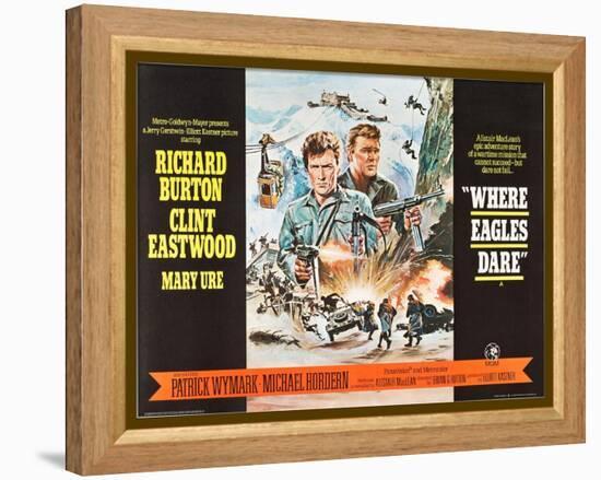 Where Eagles Dare, UK Movie Poster, 1968-null-Framed Stretched Canvas