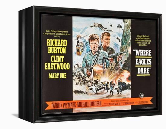 Where Eagles Dare, UK Movie Poster, 1968-null-Framed Stretched Canvas