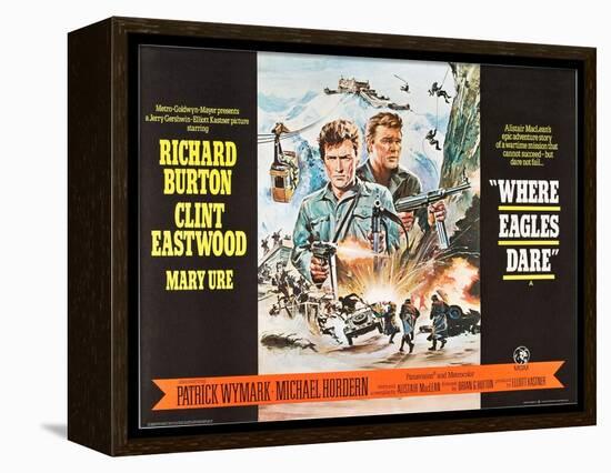 Where Eagles Dare, UK Movie Poster, 1968-null-Framed Stretched Canvas