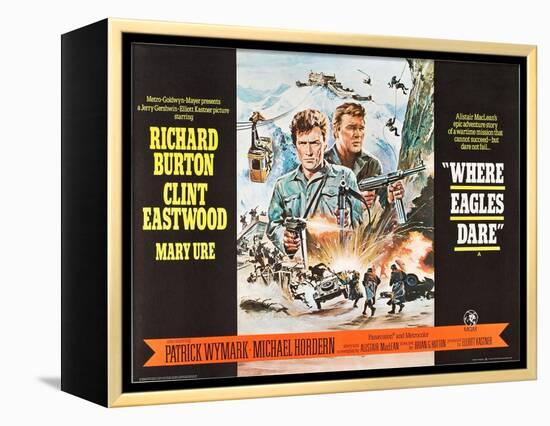 Where Eagles Dare, UK Movie Poster, 1968-null-Framed Stretched Canvas
