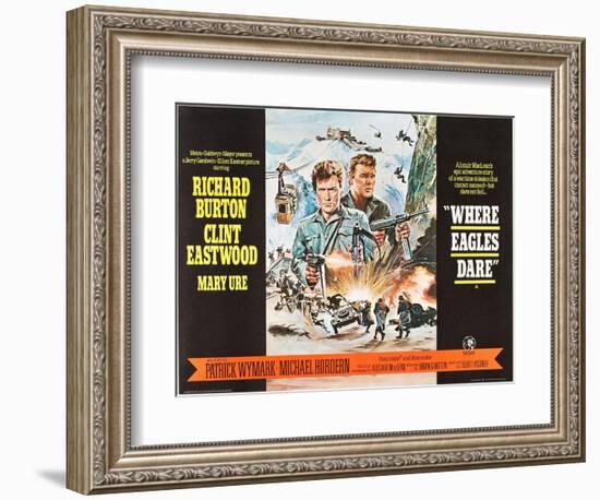 Where Eagles Dare, UK Movie Poster, 1968-null-Framed Premium Giclee Print