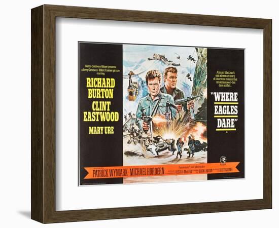 Where Eagles Dare, UK Movie Poster, 1968-null-Framed Premium Giclee Print