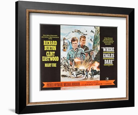 Where Eagles Dare, UK Movie Poster, 1968-null-Framed Premium Giclee Print